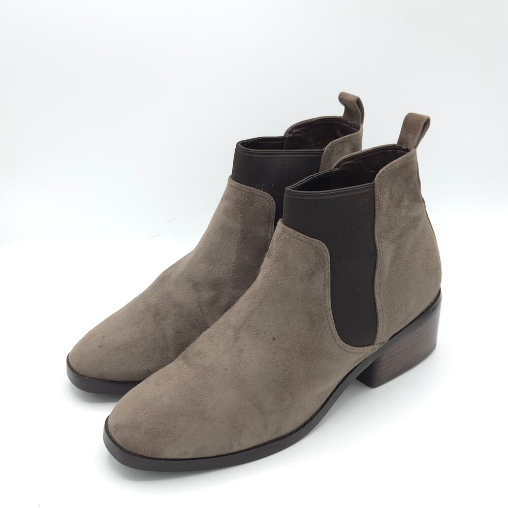 Cole Haan Womens Osteen Boot Chelsea Bootie Biege Suede Block Heel size 8.5